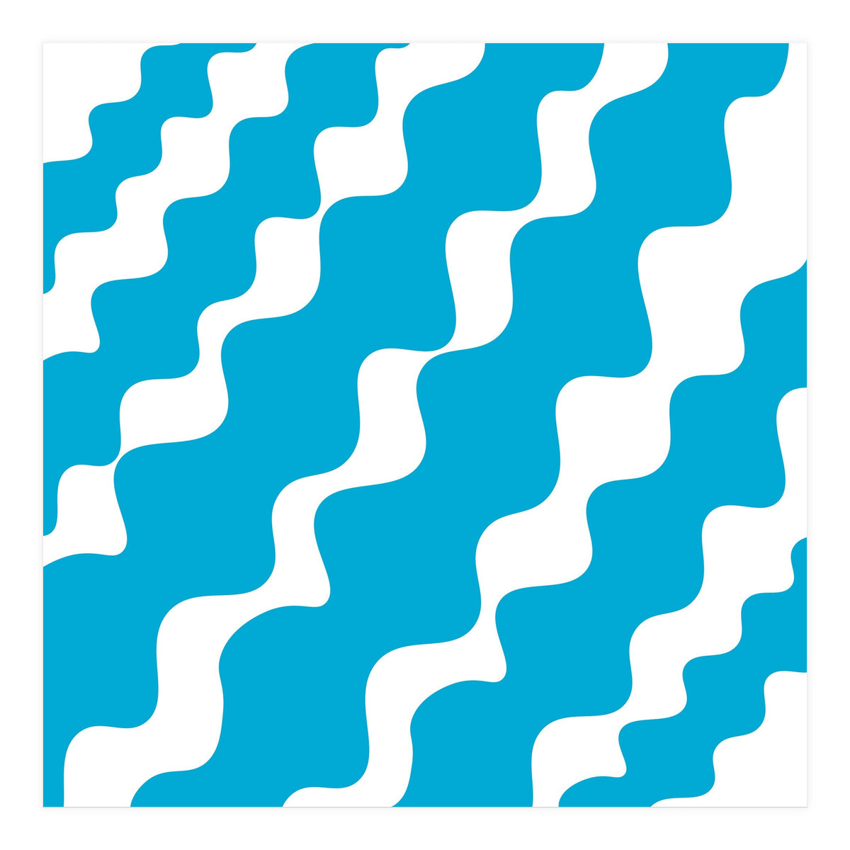 Slanting Blue Wavy Pattern (Print Only)