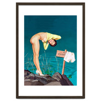 Sexy Pinup Girl With No Swimming Sign