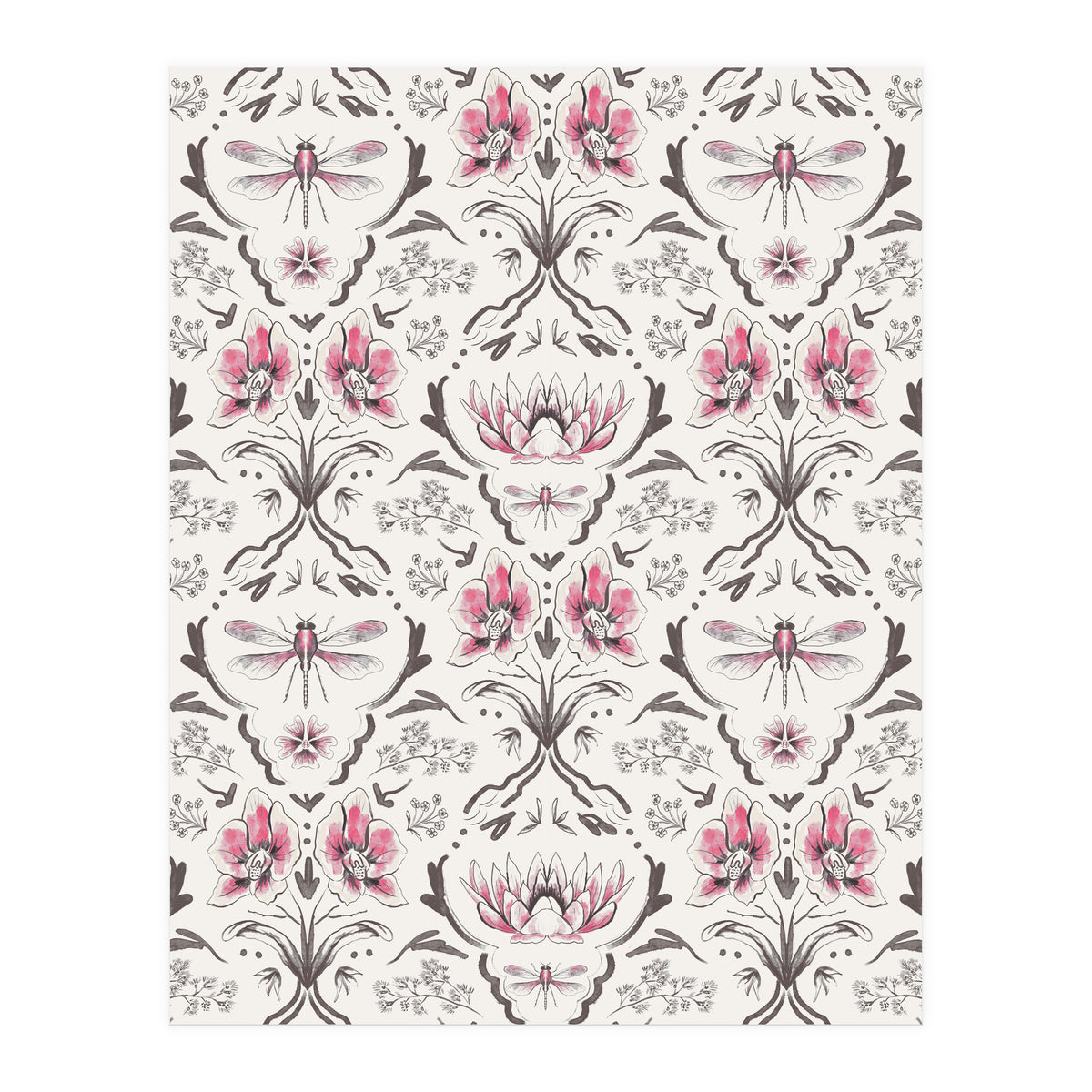Bohemian Garden Pink Pattern (Print Only)