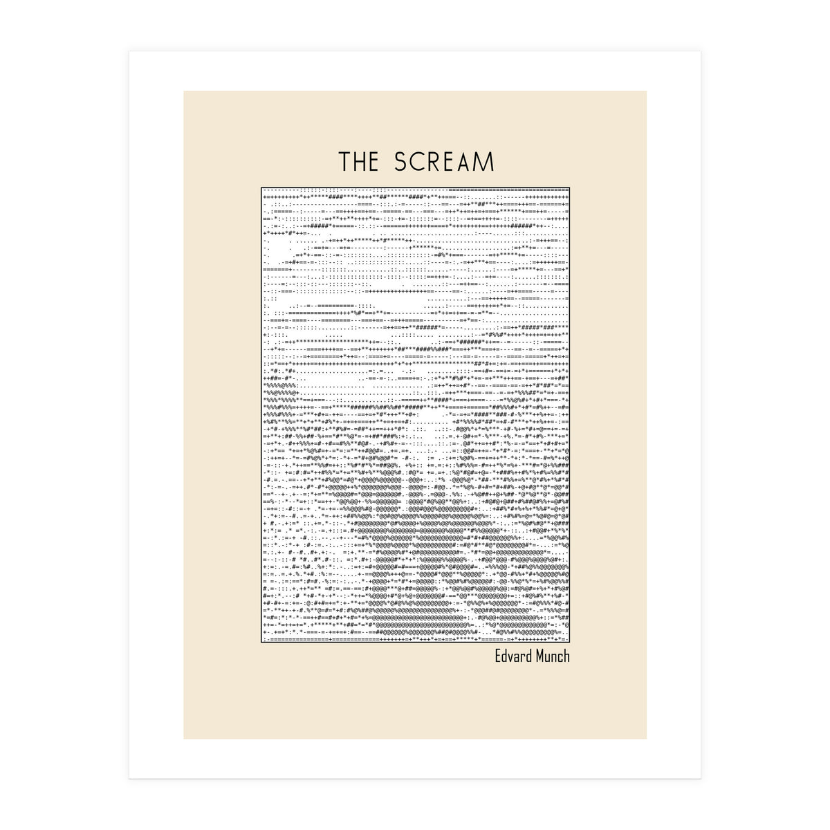 The Scream – Edvard Munch (ascii art)  (Print Only)