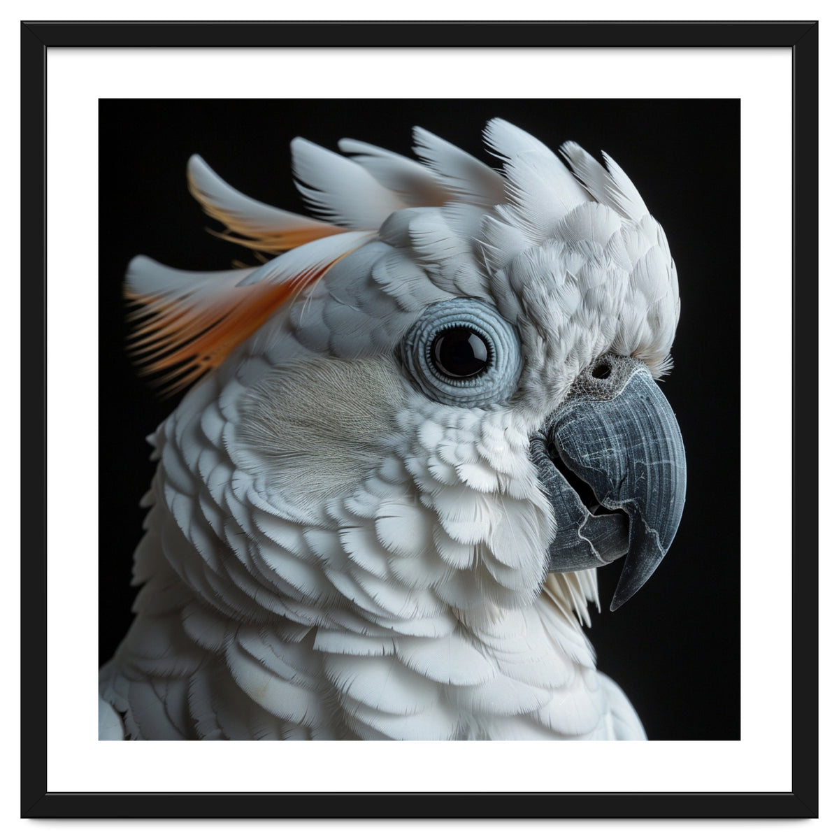 White Cockatoo Parrot With Orange Crest