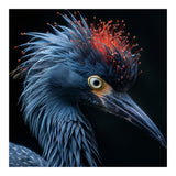 Blue Heron Bird Head With Orange Crown  (Print Only) thumbnail