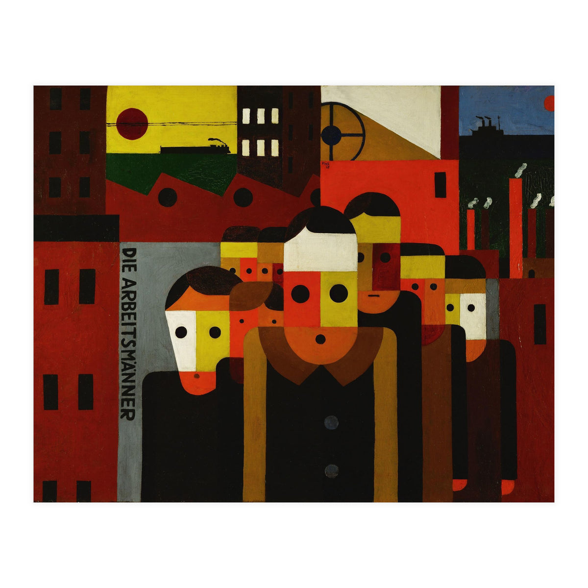 Die Arbeitsmaenner - The Workmen. Oil on canvas. (Print Only)