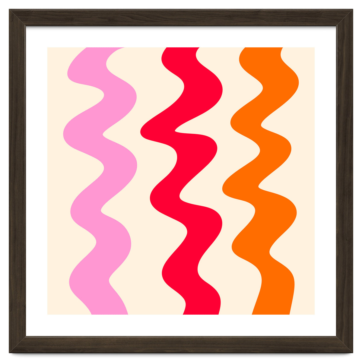 Squiggly Lines - orange, pink and cream