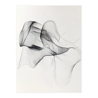 Abstract Black And White Flowing Lines Art (Print Only)