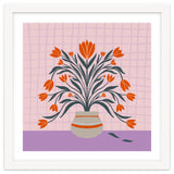 Tulips in a vase - orange and violet thumbnail