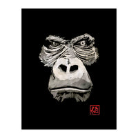 Angry Gorilla White In Black (Print Only)