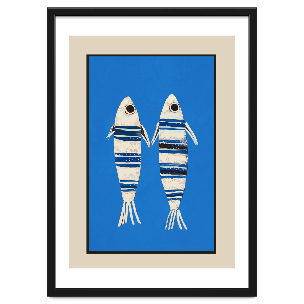 Minimal Fish On Blue