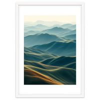 Minimalist Misty Mountain Landscape Wall Art