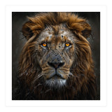 Majestic Lion With Glowing Eyes Close Up Portrait (Print Only) thumbnail