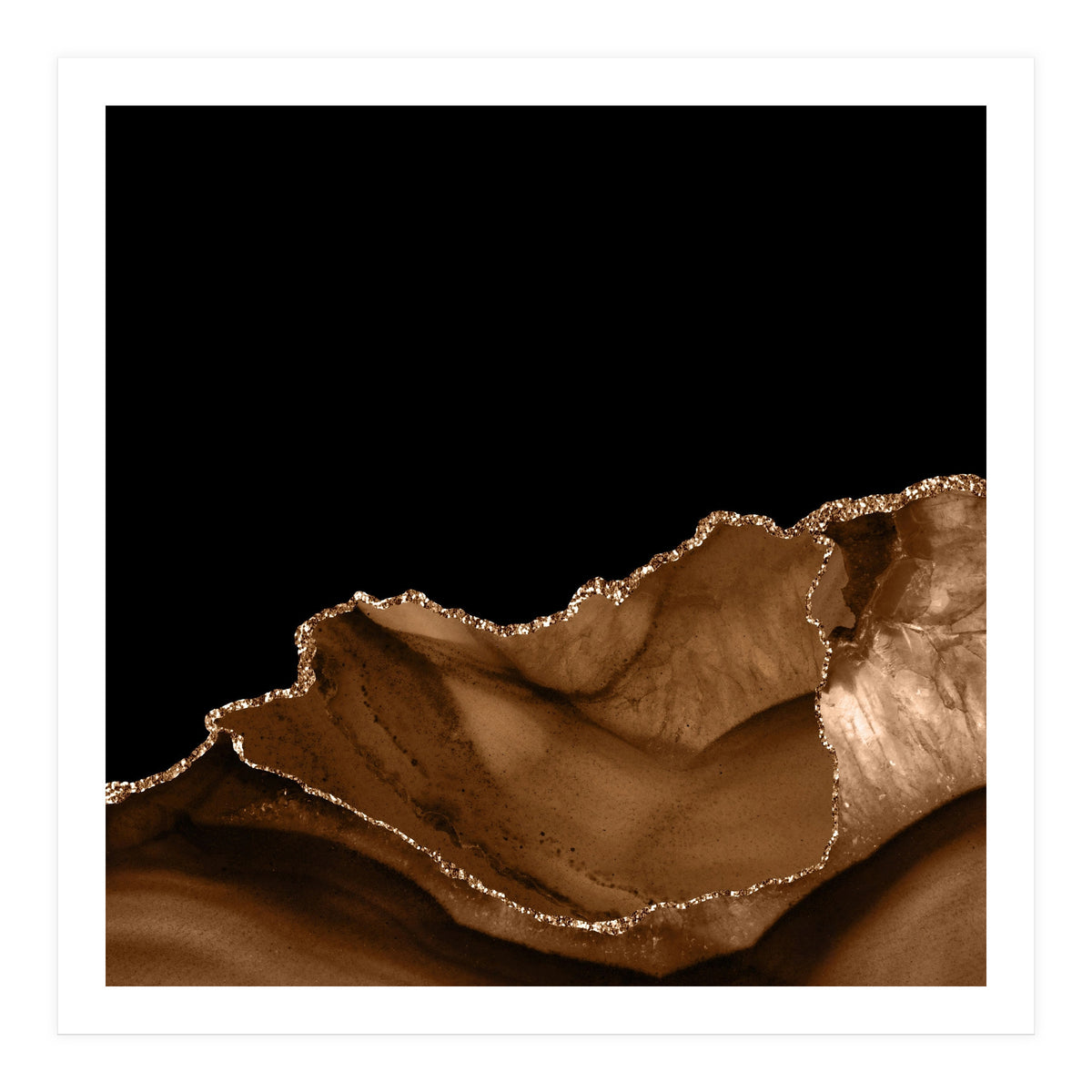 Brown & Gold Agate Texture 06 (Print Only)