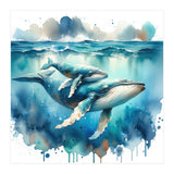 Mother And Calf Whales Watercolor (Print Only) thumbnail