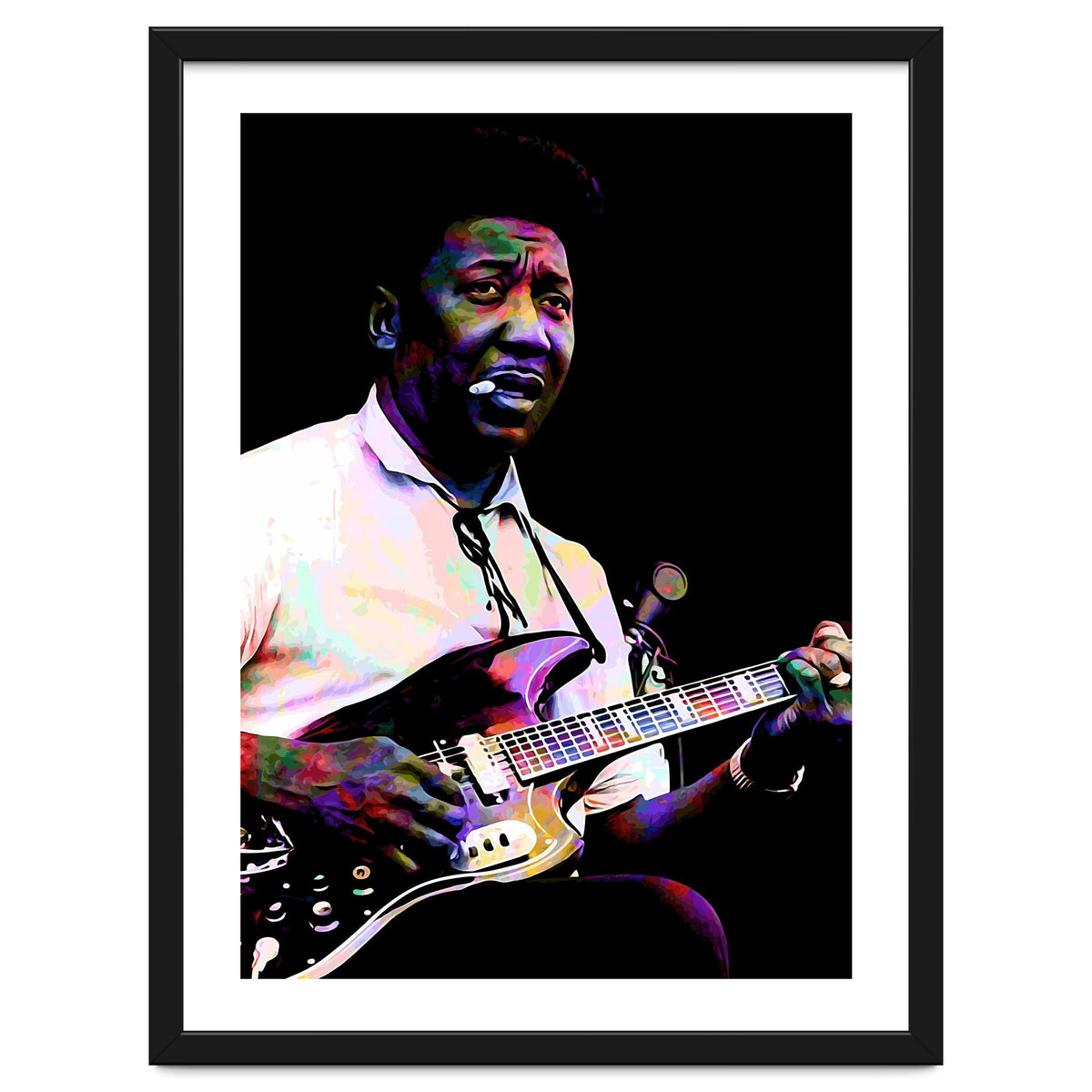 Muddy Waters American Blues Singer Legend Colorful Art