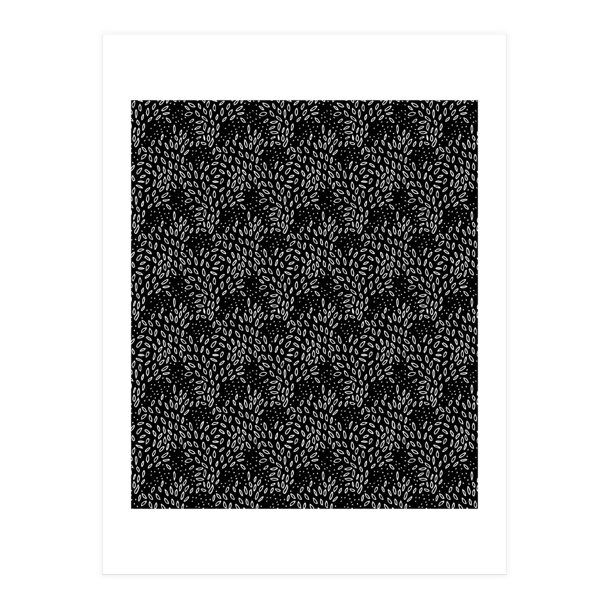 Black Floral Pattern (Print Only)