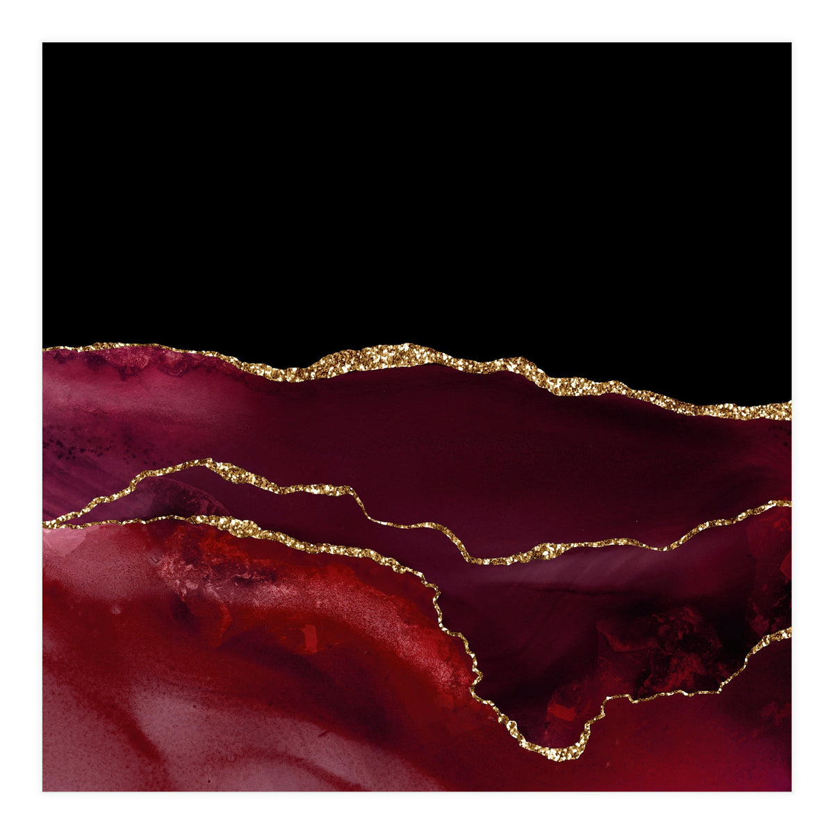 Burgundy & Gold Agate Texture 07 (Print Only)