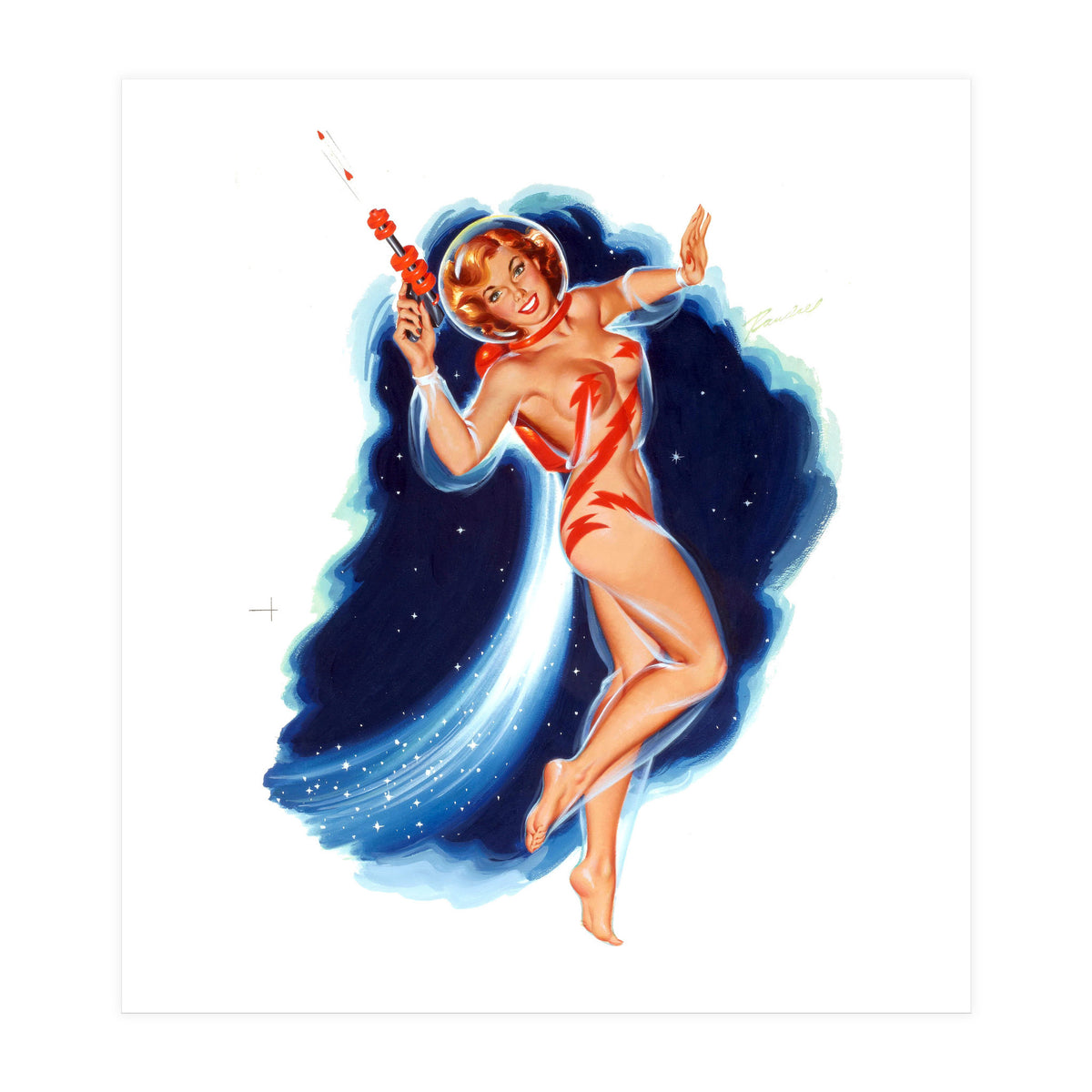 Pinup Astronaut Girl (Print Only)