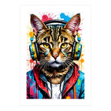 Cat In Headphones music (Print Only) thumbnail