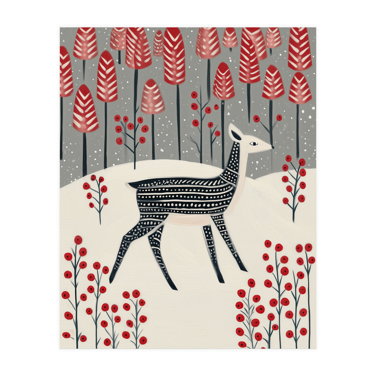 Fawn in a Winter Landscape (Print Only)