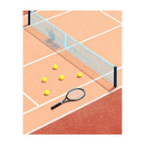 Tennis Court Art, Tennis Racket Illustration, Modern Sports Design (Print Only) thumbnail