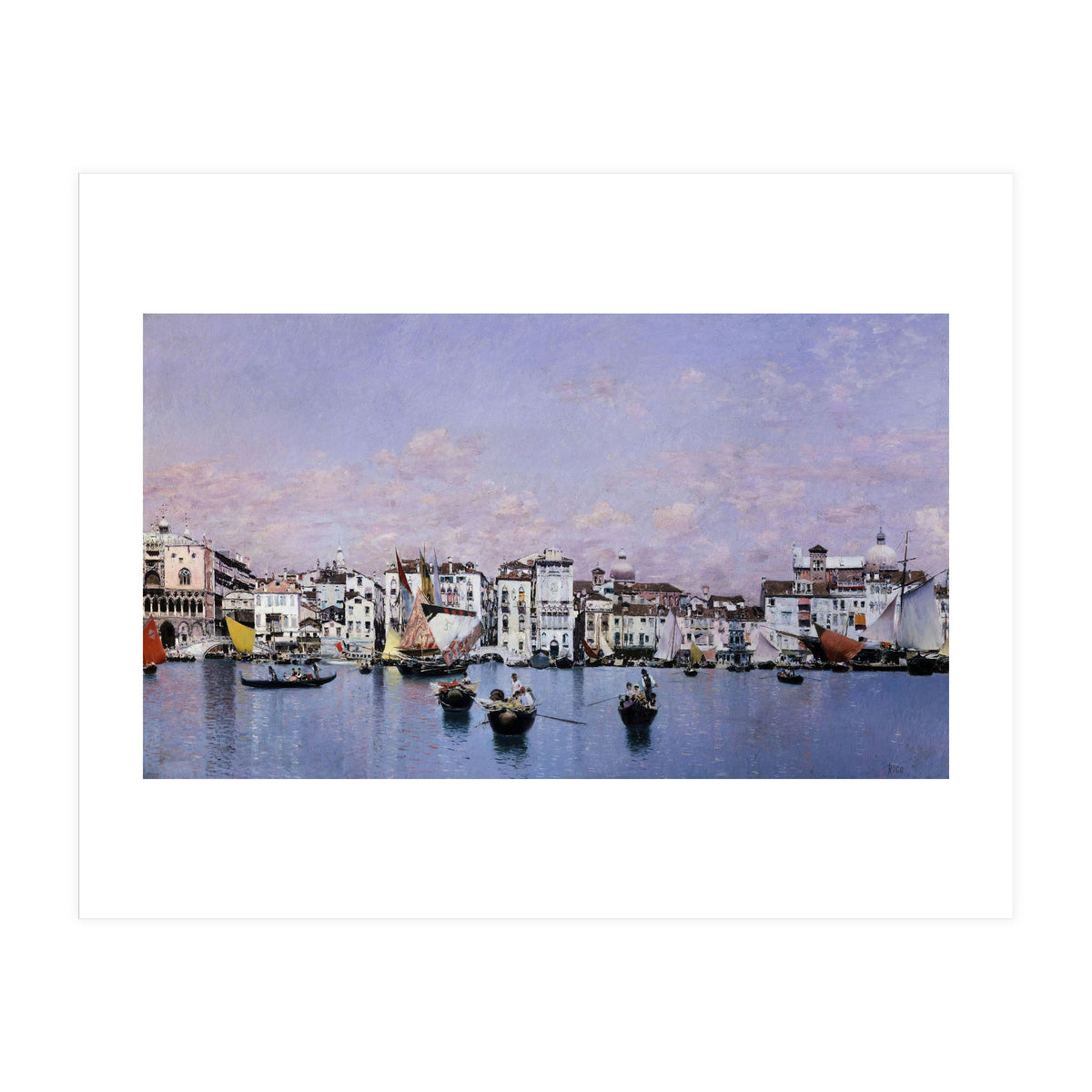 'La riva degli Schiavoni en Venecia', 1873, Oil on canvas, 42 cm x 72 cm. (Print Only)