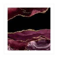 Burgundy & Gold Agate Texture 16  (Print Only)