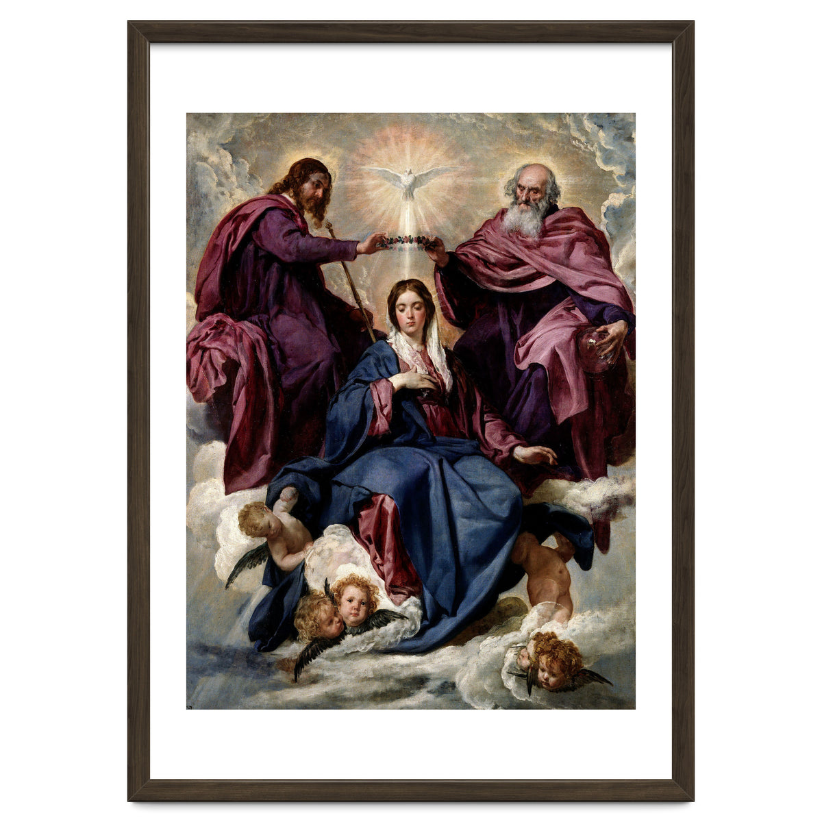 'The Coronation of the Virgin', ca. 1635, Spanish School, Oil on canvas, 176 cm x 124 cm, P01168.
