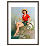 Pinup Girl Fishing With Her Dog thumbnail