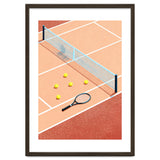 Tennis Court Art, Tennis Racket Illustration, Modern Sports Design thumbnail