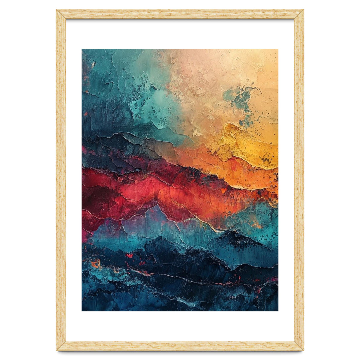 Abstract Textured Mountain Landscape