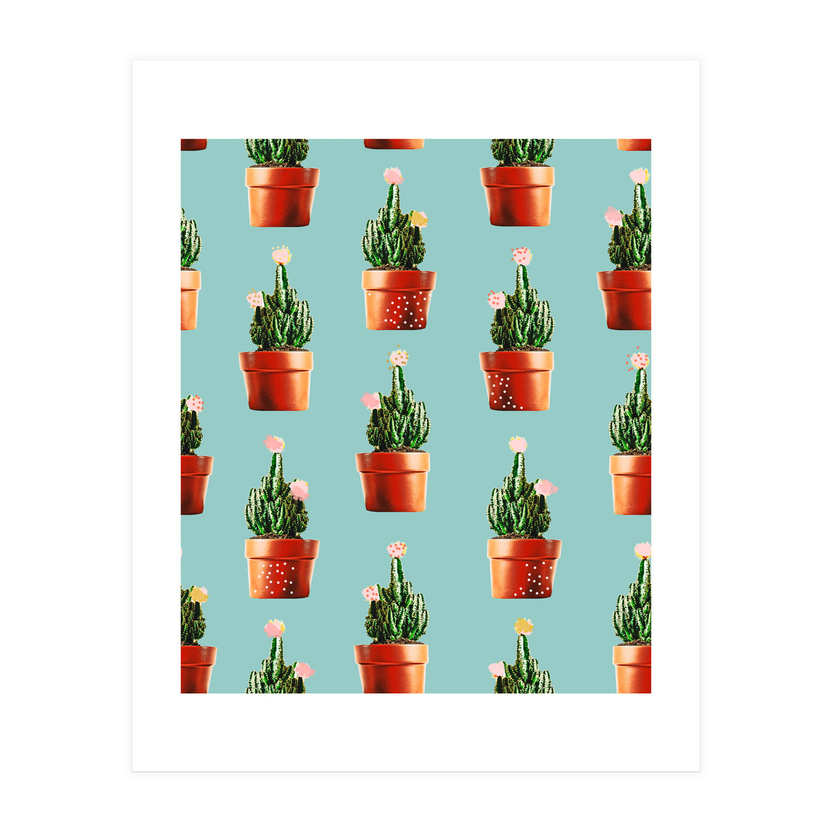 Cactus in Copper Pots #society6 #decor #buyart (Print Only)