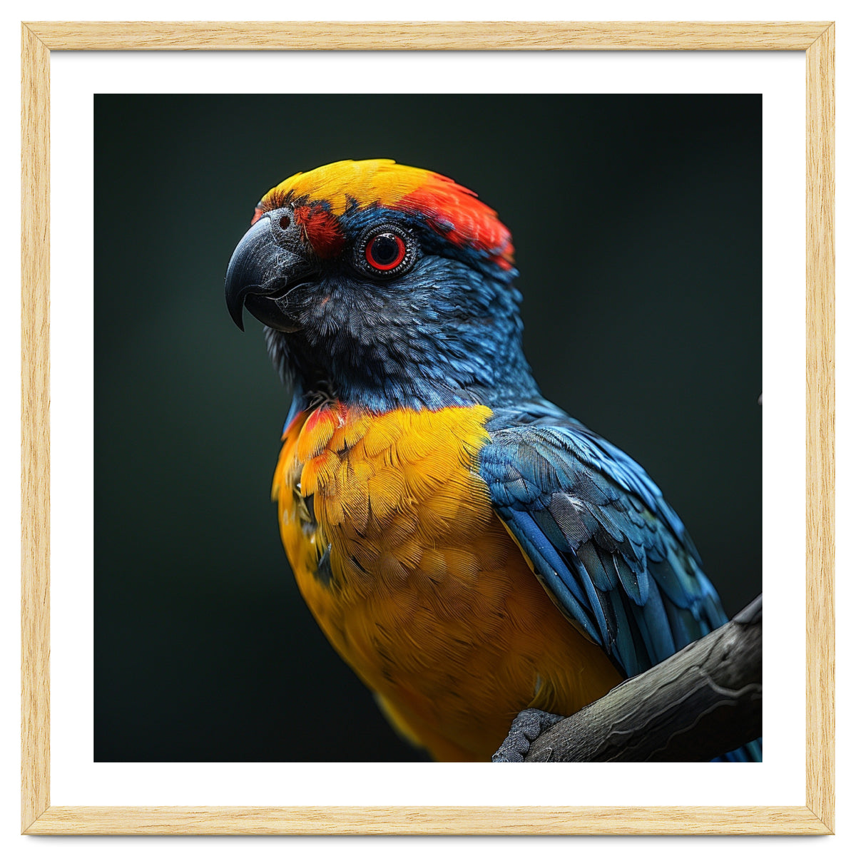 Close Up Colorful Parrot Perched On A Branch
