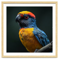 Close Up Colorful Parrot Perched On A Branch