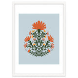Symmetrical floral bouquet - orange and green thumbnail