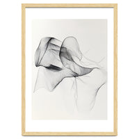 Abstract Black And White Flowing Lines Art