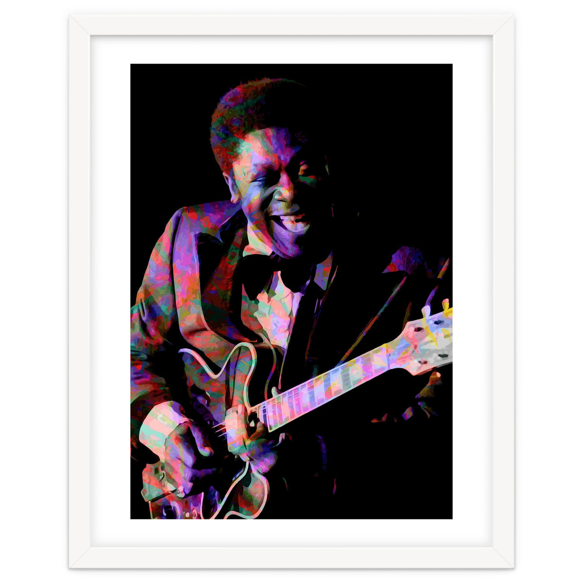 BB King. King Blues Guitarist. Blues Musician Legend Colorful