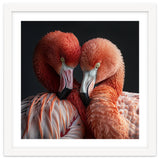 Close Up Of Two Flamingos Nuzzling Together thumbnail