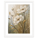 Elegant White Anemone Floral Oil Painting thumbnail