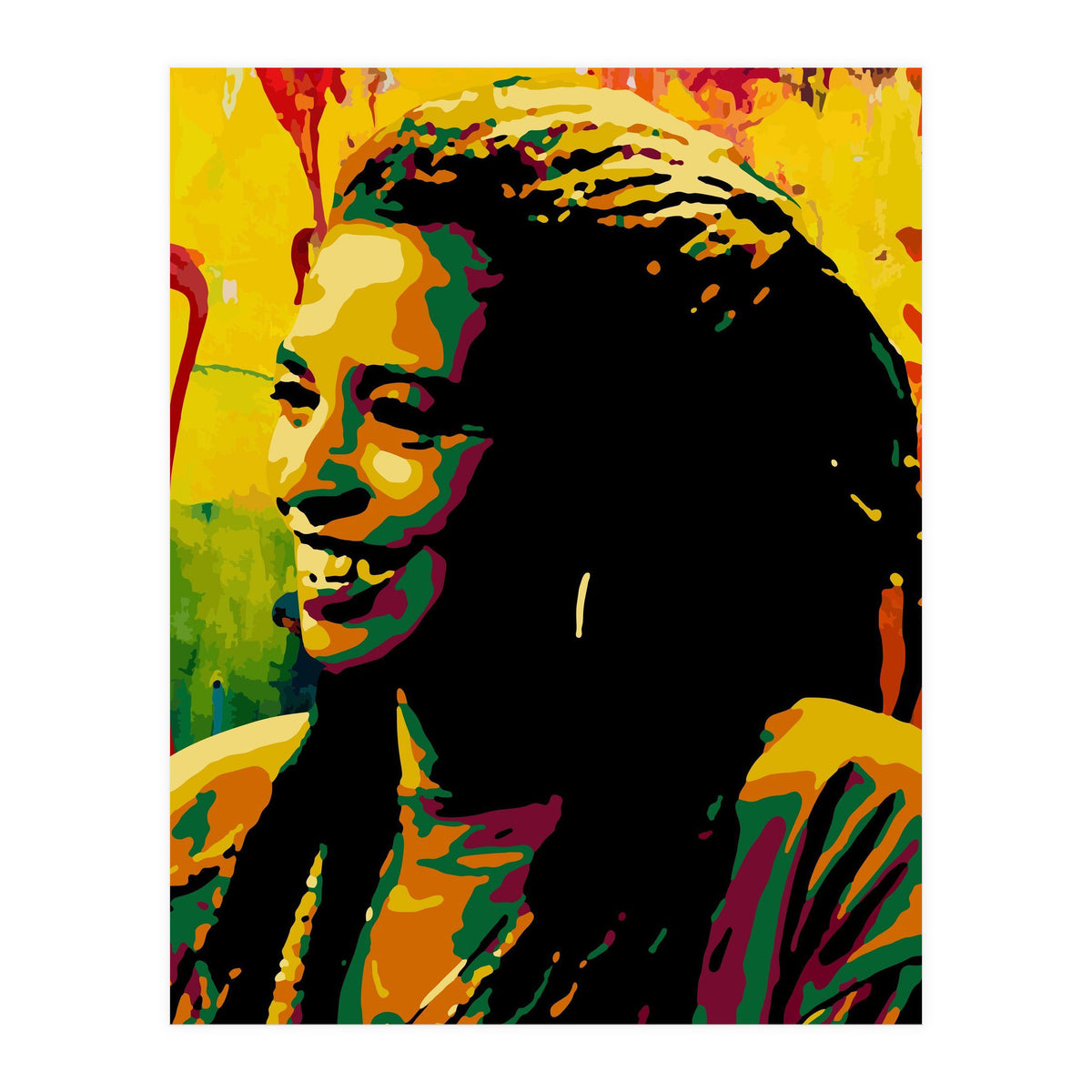 Angela Davis Colorful abstract Art (Print Only)