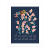 calendar 2025 Linocut flowers blue (Print Only) thumbnail