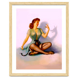 Sexy Pinup Making A Big Bad Wolf Shadow On The Wall thumbnail
