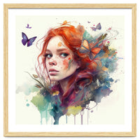 Red Hair Butterfly Glance