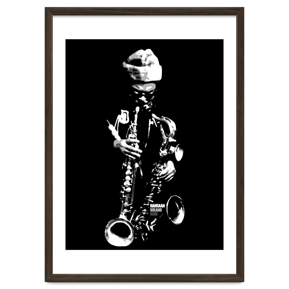 Rahsaan Roland Kirk Jazz Music Legend in Grayscale