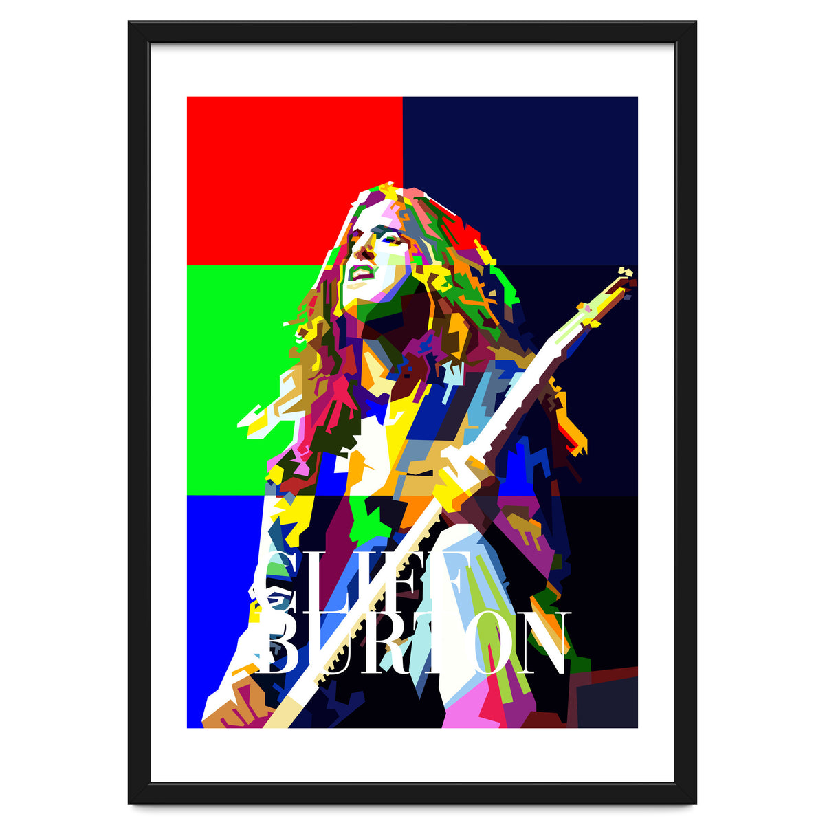 Cliff Burton Heavy Metal Bass Pop Art WPAP
