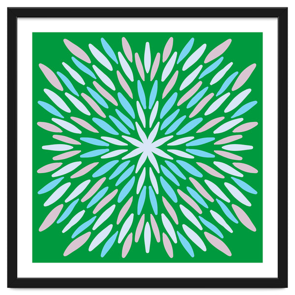 Petal Burst - green, blue, beige