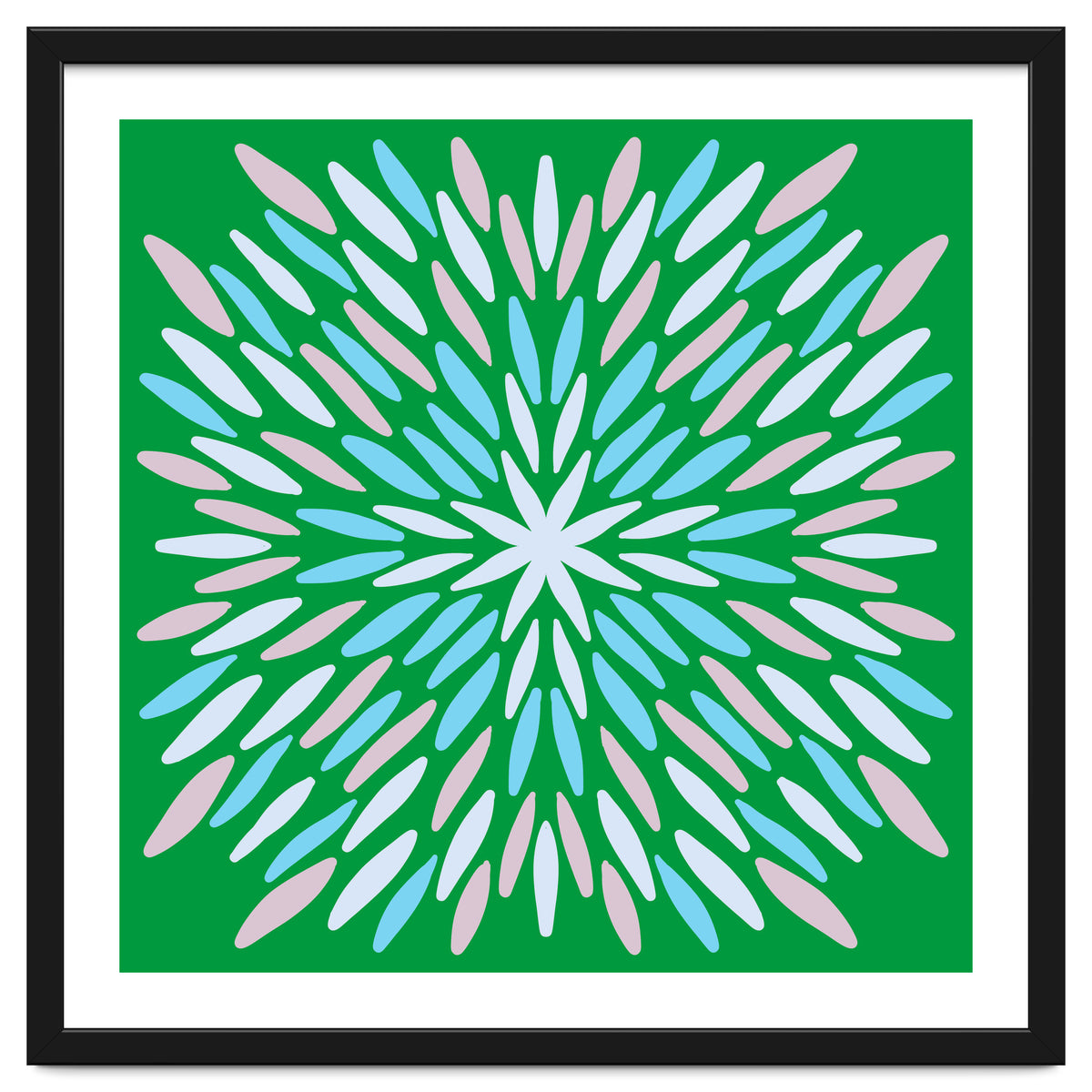 Petal Burst - green, blue, beige