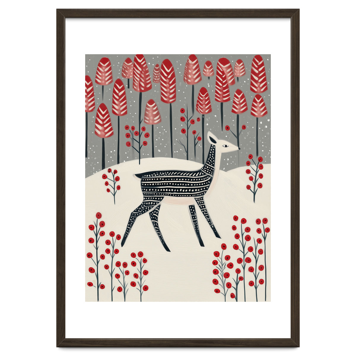 Fawn in a Winter Landscape