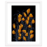 Linocut flower meadow black thumbnail