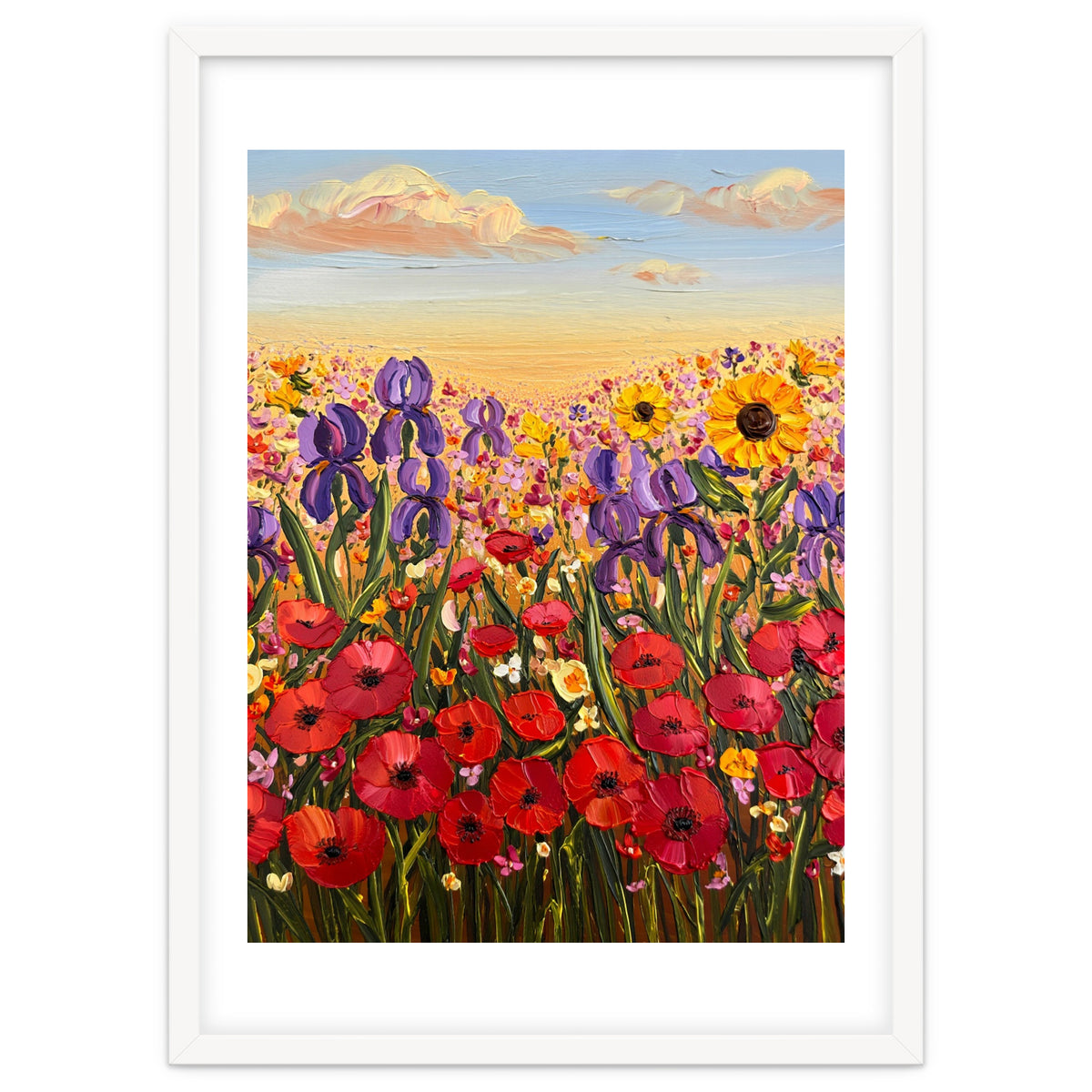 Vibrant Wildflower Field Oil Painting