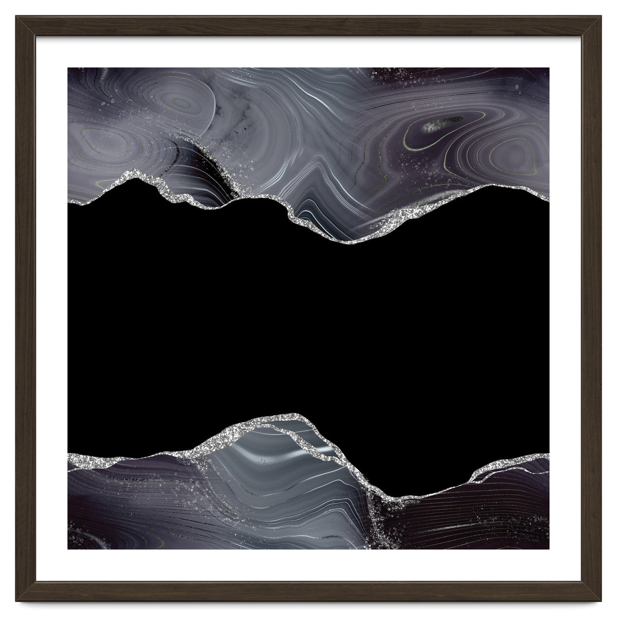 Black & Silver Glitter Agate Texture 04