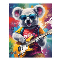 Koala Playing Guitar, Rock Graffiti (Print Only)